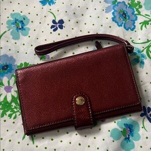 Coach Wristlet Wallet Metallic Cherry Red